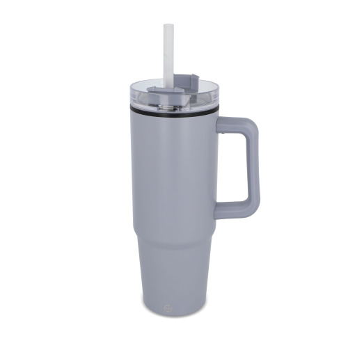 Kubek Miami z uchwytem i słomką 800ml Szary LT57004-N0061 