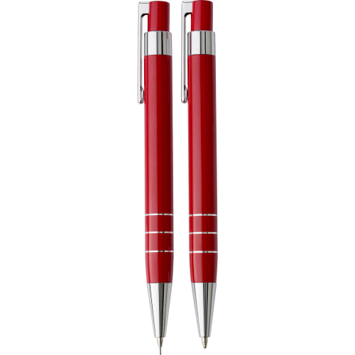 Zestaw piśmienny, ołówek mechaniczny i długopis czerwony V1559-05 