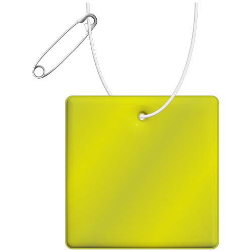 Kwadratowa, lekka, odblaskowa zawieszka RFX™ H-16 z PVC Neonowy żółty 1PR13113 