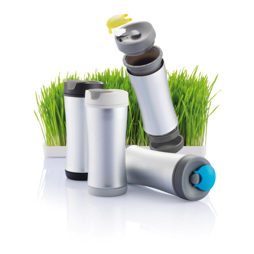 Ekologiczny kubek podróżny 225 ml Boom Niebieski, szary P432.345 (4)