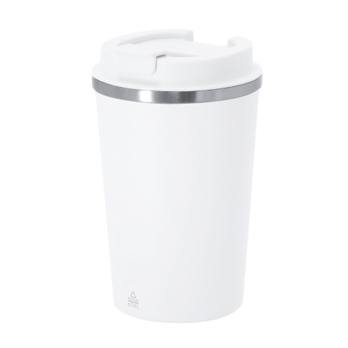 Kubek termiczny 350 ml ze stali nierdzewnej z recyklingu Biały VA679-02 