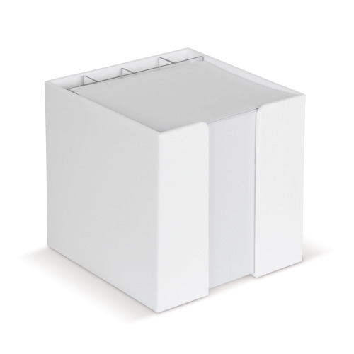 Blok 10x10x10cm w pudełku kostkowym z przegródkami na artykuły biurowe Biały LT91767-N0001 
