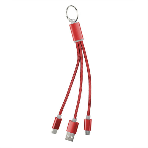 Kabel do ładowania, brelok do kluczy Czerwony V0345-05 