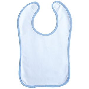 Śliniak Dziecięcy Bawełniany Interlock - White & Babyblue