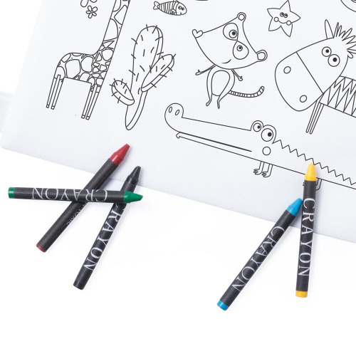 Worek ze sznurkiem do kolorowania, kredki Biały V7871/A-02 