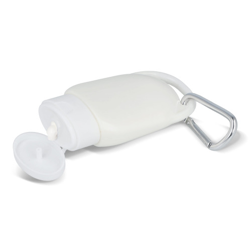 Balsam przeciwsłoneczny z karabińczykiem SPF30 z materiału z recyklingu 30ml Biały LT91838-N0001 (3)