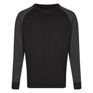 Bluza Męska Z Okrągłym Dekoltem Bawełniana Trzywarstwowa - Navy & Heather Navy