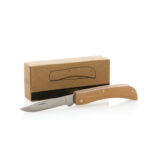 Drewniany nóż składany, scyzoryk brązowy P414.009 (6)