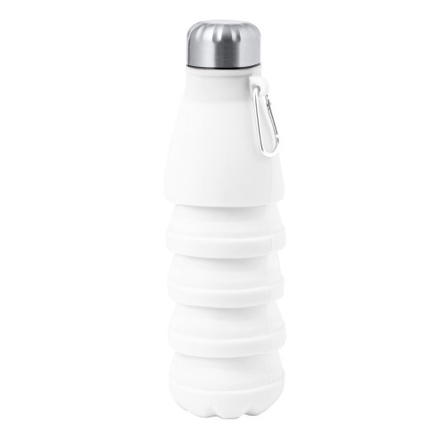 Składana butelka sportowa 550 ml z karabińczykiem biały V1311-02 (1)