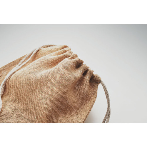 Jutowy worek ze sznurkiem Bezowy MO2190-13 (2)