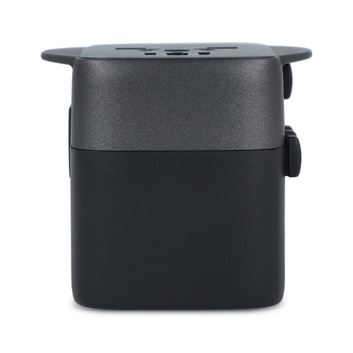 Adapter podróżny PowerPro wykonany z plastiku pochodzącego z recykling Czarny LT41029-N0002 (4)