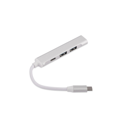 Rozdzielacz HUB USB z kablem typ C - ROSKO Srebrny 09163-00 