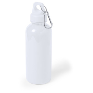 Bidon, butelka sportowa 600 ml z karabińczykiem biały
