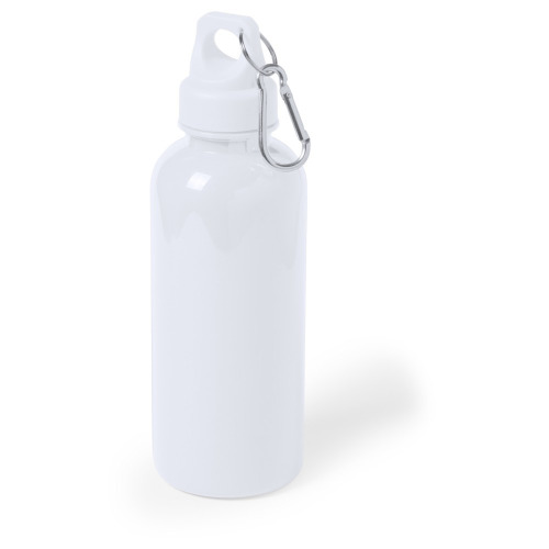 Bidon, butelka sportowa 600 ml z karabińczykiem biały V8439-02 