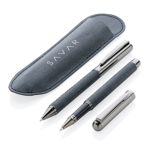 Zestaw piśmienny, długopis i pióro kulkowe grey P611.052 (5)