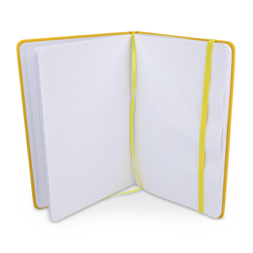 Notatnik A5 PU z kartkami papieru w kropki żółty LT92064-N0041 (4)
