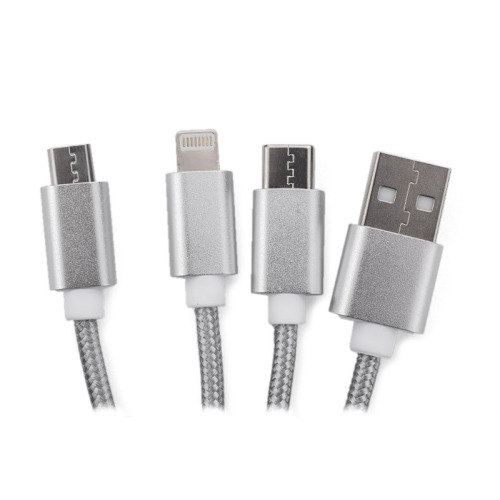 Kabel USB 3 w 1 TAUS Srebrny 09106-00 (3)