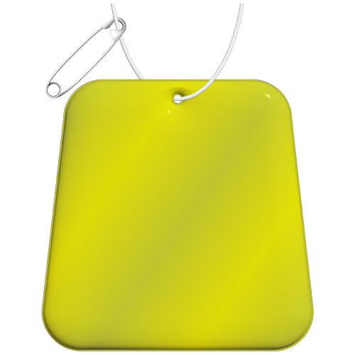 RFX™ reflective odblaskowa zawieszka z TPU, trapez Neonowy żółty 1PR09313 