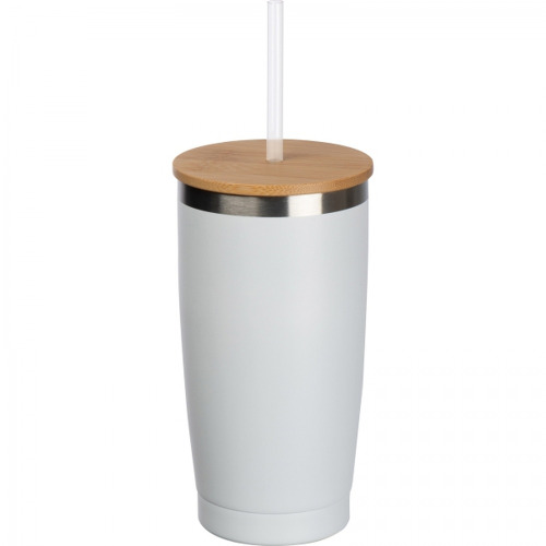 Kubek termiczny ze słomką 500 ml RODRIGO Biały 8396706 