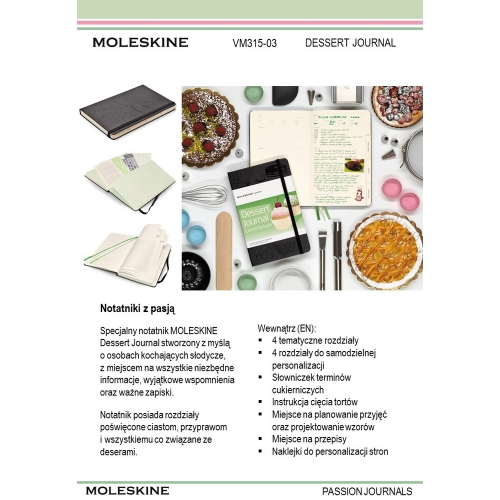 Dessert Journal - specjlany notatnik Moleskine Passion Journal czarny VM315-03 (4)