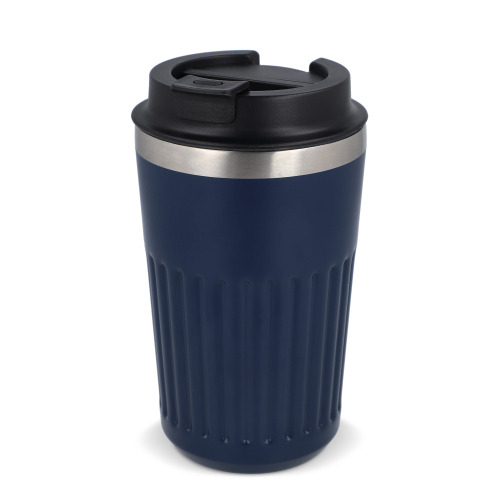 Termos na kawę ze stali nierdzewnej pochodzącej z recyklingu, 400 ml Ciemnoniebieski LT98698-N0010 