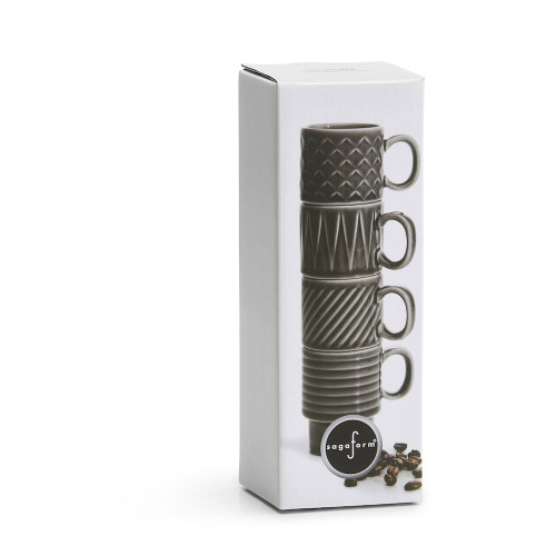 Filiżanka do espresso COFFEE & MORE 4-szt, szary Default 5018070- (5)