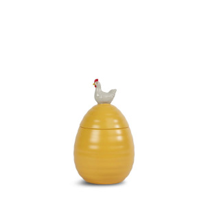 SŁOIK ELLEN Z POKRYWKĄ KURA, Ż&Oacute;ŁTY