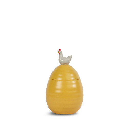 SŁOIK ELLEN Z POKRYWKĄ KURA, Ż&Oacute;ŁTY Żółty 5018450- 