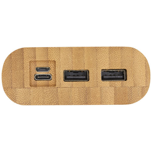 Powerbank Tulda o pojemności 20,000 mAh wykonany z bambusa Piasek pustyni 12432406 (8)