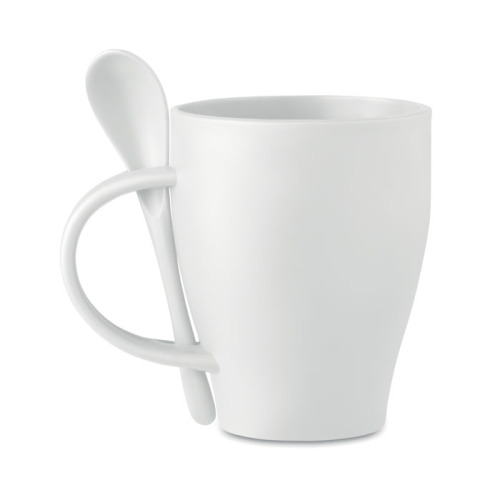 Kubek z łyżeczką, 300 ml Biały MO6255-06 