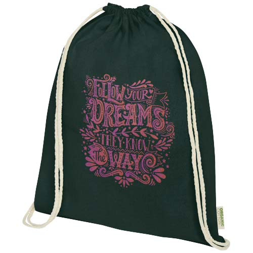 Odisha organiczny worek sznurowany z certyfikatem OCS o gramaturze 140 g/m², 5 l  Ciemnozielony 12078164 (5)