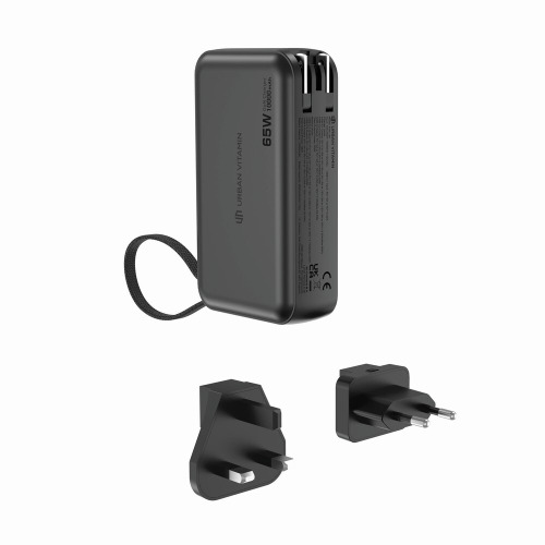 Ładowarka 2 w 1, power bank do laptopa 10000 mAh, 65W Eureka Czarny P301.9901 (4)
