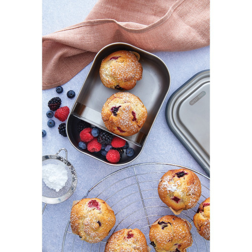 Duże pudełko śniadaniowe ze stali nierdzewnej 3 w 1 Black+Blum Zielony P439.0033 (10)