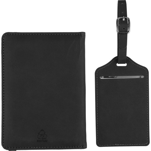Etui do paszportu, zawieszka do bagażu Czarny VB183-03 