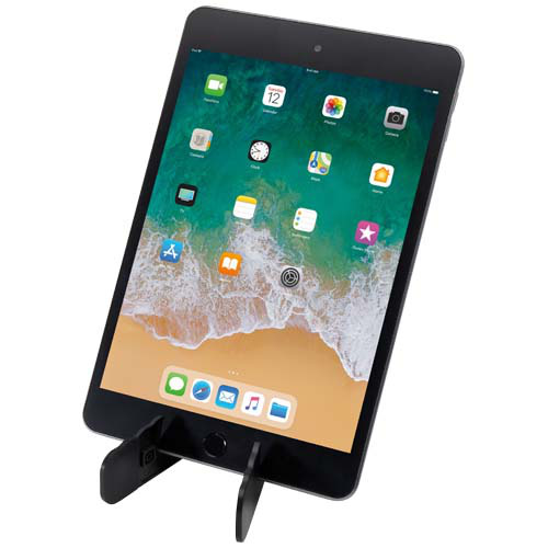 Buna składany stojak na tablet i telefon wykonany z tworzyw sztucznych pochodzących z recyklingu Czarny 10460790 (4)