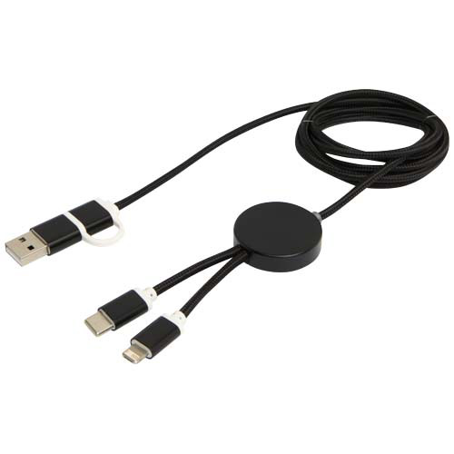 Alasia kabel do synchronizacji danych i szybkiego ładowania 5 w 1 27 W o długości 150 cm z tworzyw sztucznych i aluminium pochodzących z recyklingu Czarny 12442590 (5)