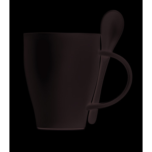 Kubek z łyżeczką, 300 ml Biały MO6255-06 (5)