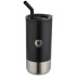 Grayson izolowany kubek z certyfikatem RCS z recyklingu o pojemności 480 ml z silikonową słomką Czarny 10091890 (1) thumbnail