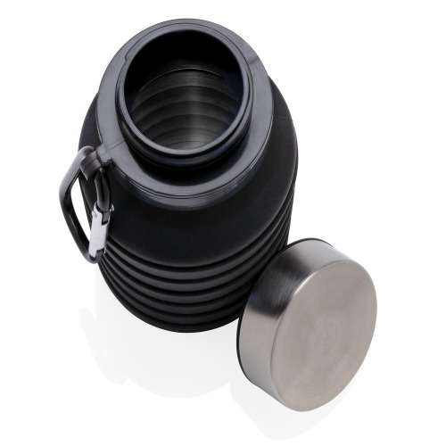 Składana butelka sportowa 550 ml z karabińczykiem Czarny P432.621 (7)