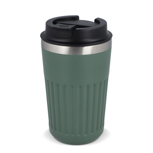 Termos na kawę ze stali nierdzewnej pochodzącej z recyklingu, 400 ml Oliwkowa zieleń LT98698-N0043 