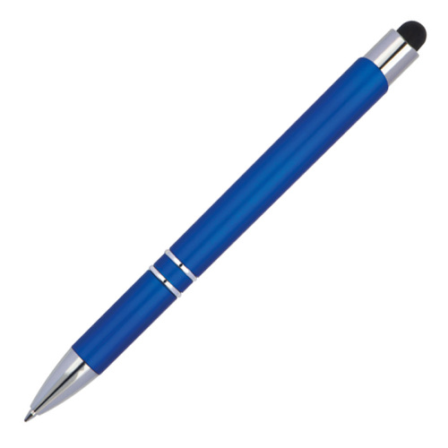 Długopis plastikowy touch pen z podświetlanym logo WORLD niebieski 089204 (4)