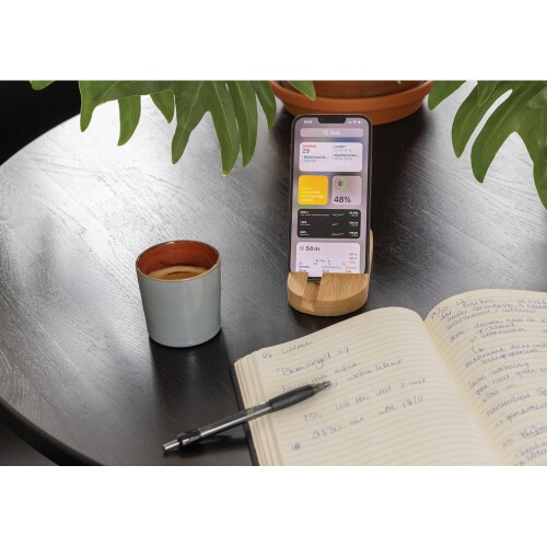 Bambusowy stojak na telefon, tablet biały P301.379 (7)
