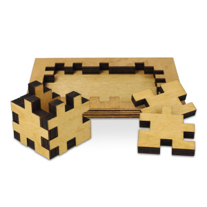 Drewniana kostka puzzle