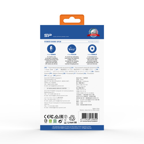 POWER BANK SILICON POWER GP28 10000 mAh Czarny EG829303 (4)