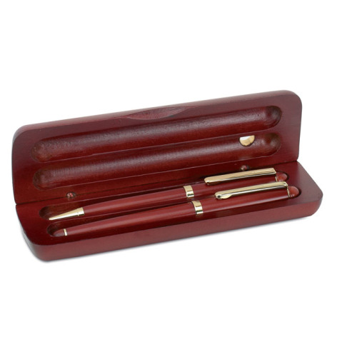Długopis i pióro z drewna matowy złoty KC4015-98 