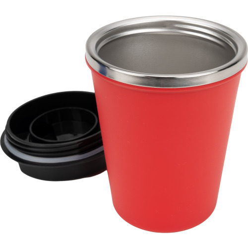 Kubek termiczny 350 ml z powłoką z recyklingu METODY Czerwony 8496205 (2)