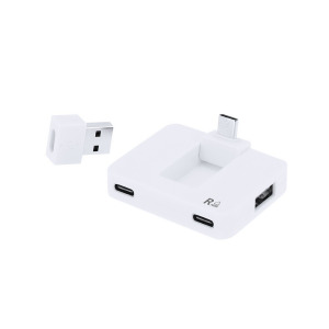 Hub USB 2.0 i USB-C z RABS Biały