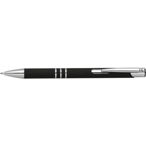 Długopis z aluminium z recyklingu półżelowy soft touch DUNMORE Czarny 399103 (1)