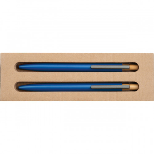 Zestaw piśmienny długopis półżelowy i ołówek automatyczny z aluminium z recyklingu Niebieski 1442604 (6)