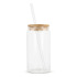 Szklanka z bambusową pokrywką i słomką 450 ml Transparentny LT98320-N0004 (2) thumbnail